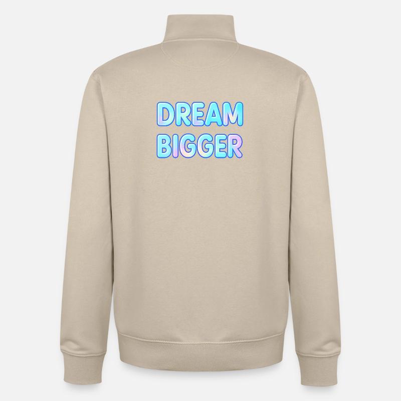 Dream Bigger Gradient Typografie - Unisex Organic Zip Sweatshirt von Stanley/Stella - Cremebeige