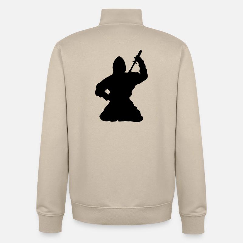 Ninja japanischer Spion oder Attentäter - Unisex Organic Zip Sweatshirt von Stanley/Stella - Cremebeige