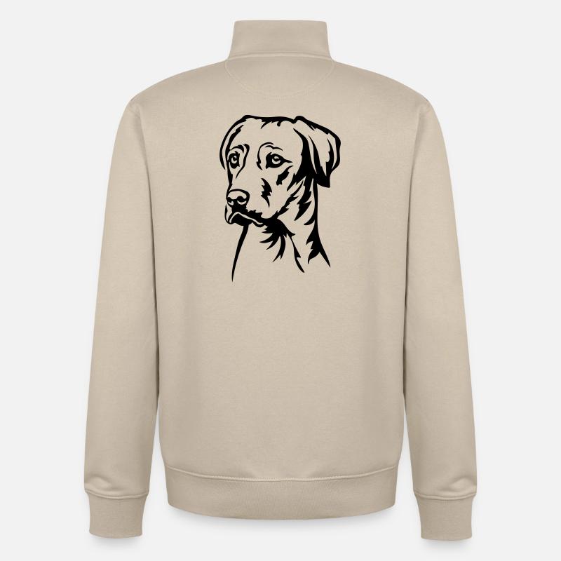 Rhodesian Ridgeback Kopf - Unisex Organic Zip Sweatshirt von Stanley/Stella - Cremebeige
