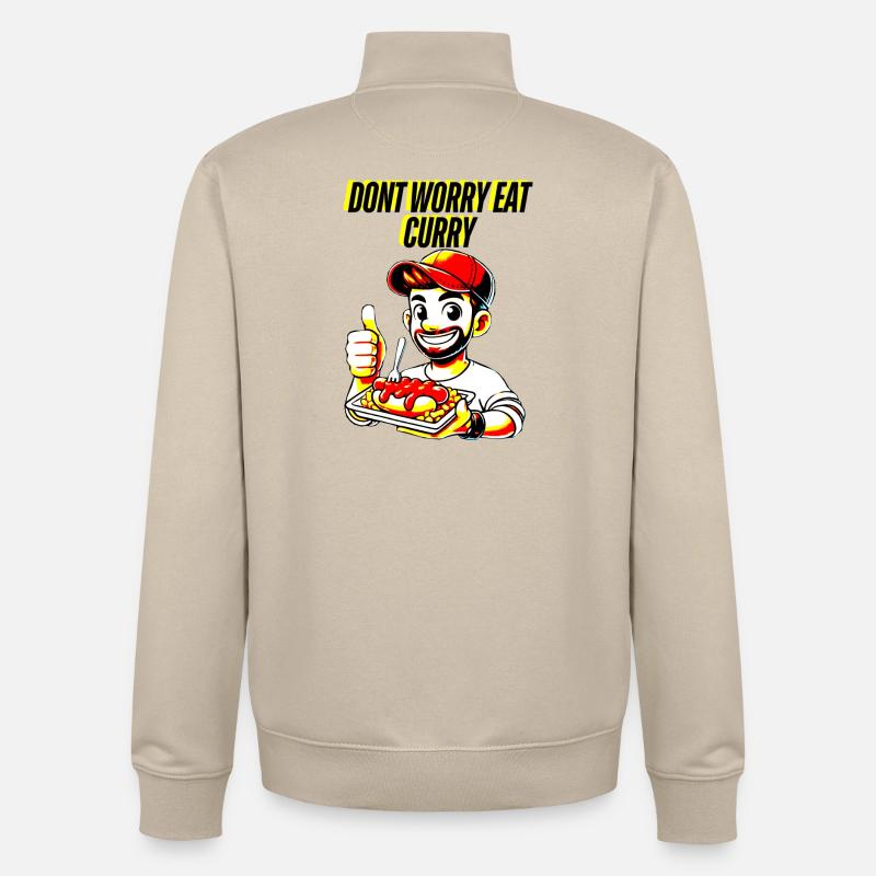 Curry Liebe und alles wird gut - Unisex Organic Zip Sweatshirt von Stanley/Stella - Cremebeige