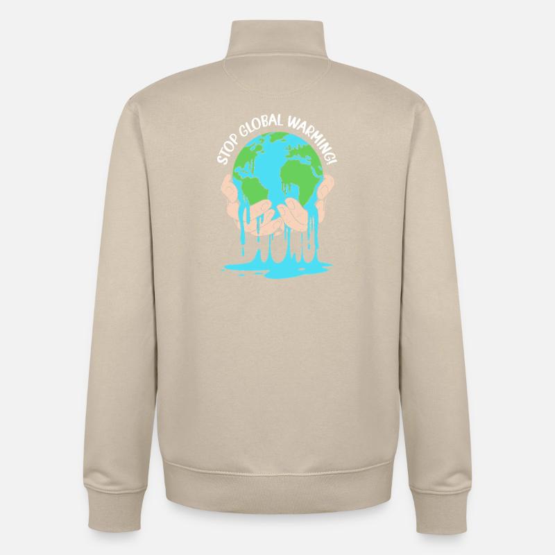 Climate change Environment Environmental protection - Unisex Organic Zip Sweatshirt by Stanley/Stella - desert dust