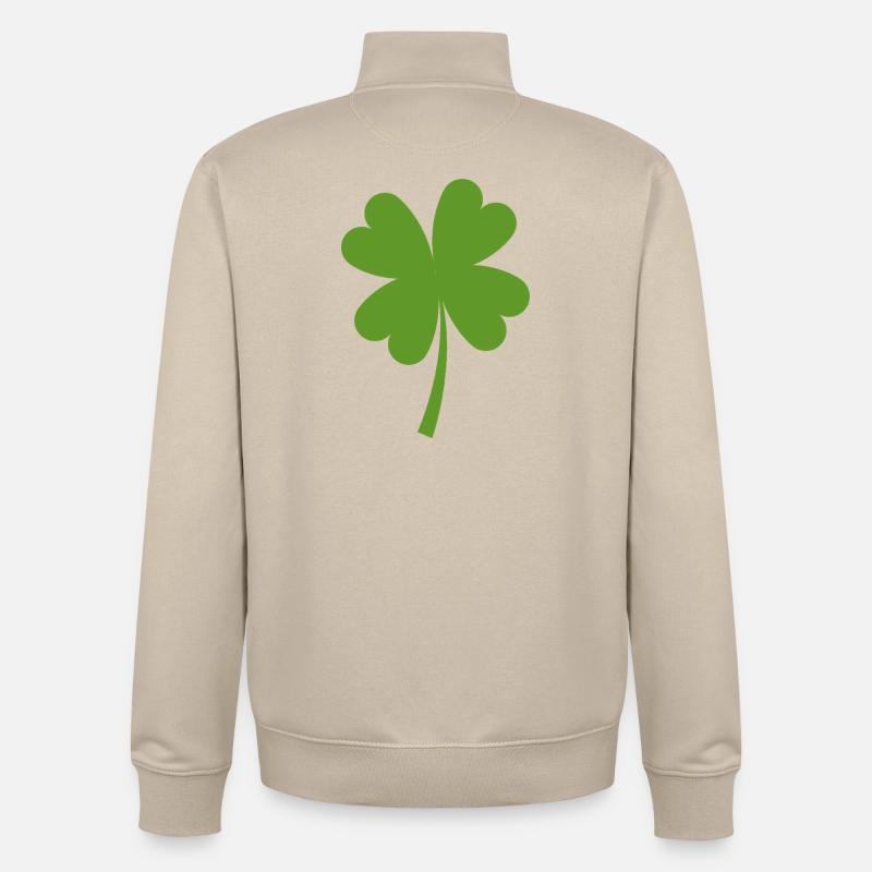 Solid four-leaf clover - Unisex Organic Zip Sweatshirt by Stanley/Stella - desert dust