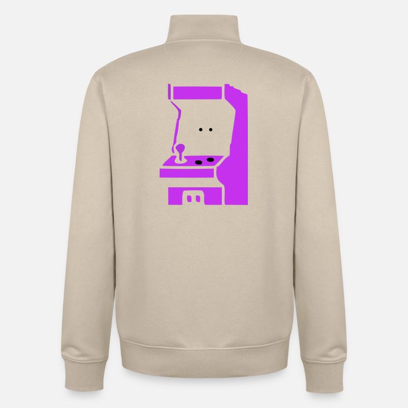 Machine à sous Arcade Silhouette - Sweat zippé unisexe en coton bio Stanley/Stella - beige crème