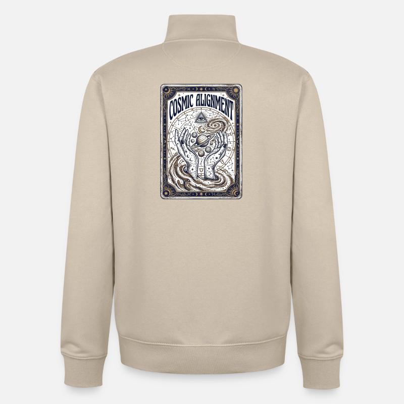 Esprit d’Alignement Cosmique - Sweat zippé unisexe en coton bio Stanley/Stella - beige crème