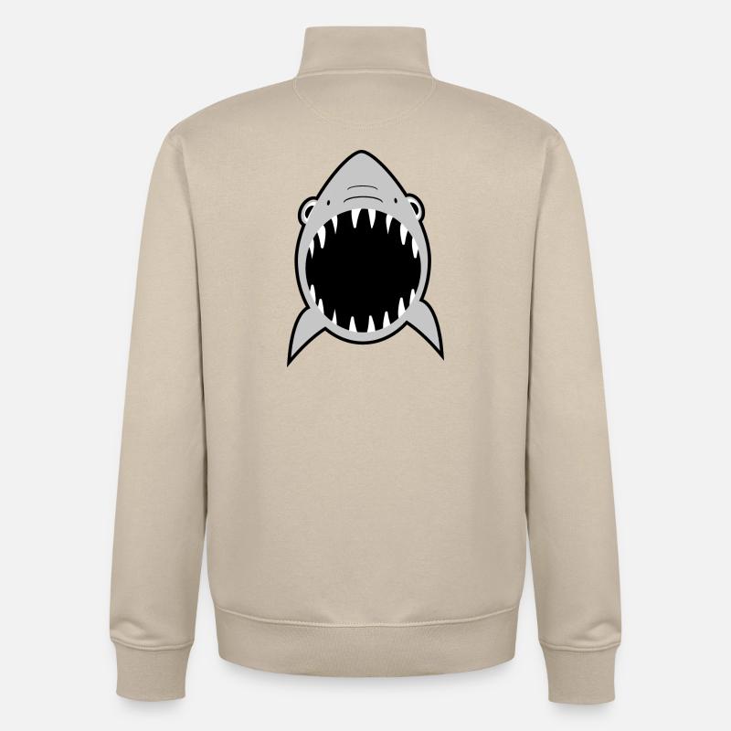 Requins - Sweat zippé unisexe en coton bio Stanley/Stella - beige crème