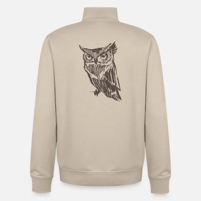 Eule - Unisex Organic Zip Sweatshirt von Stanley/Stella - Cremebeige