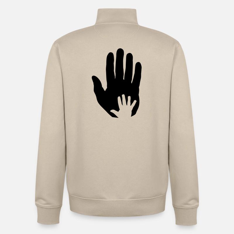 bébé main dans la main - Sweat zippé unisexe en coton bio Stanley/Stella - beige crème