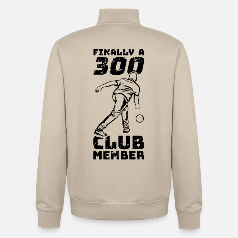 Bowling 300 points - Sweat zippé unisexe en coton bio Stanley/Stella - beige crème