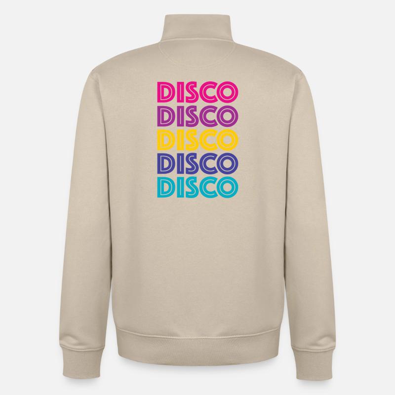 Disco Disco Disco - Sweat zippé unisexe en coton bio Stanley/Stella - beige crème