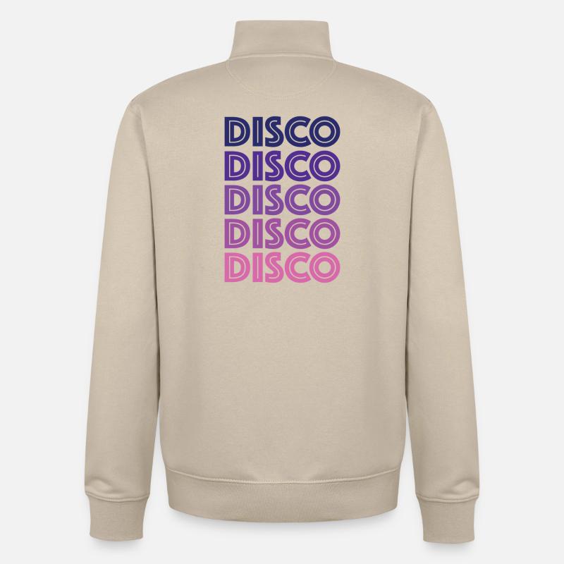 Disco Disco Disco - Sweat zippé unisexe en coton bio Stanley/Stella - beige crème