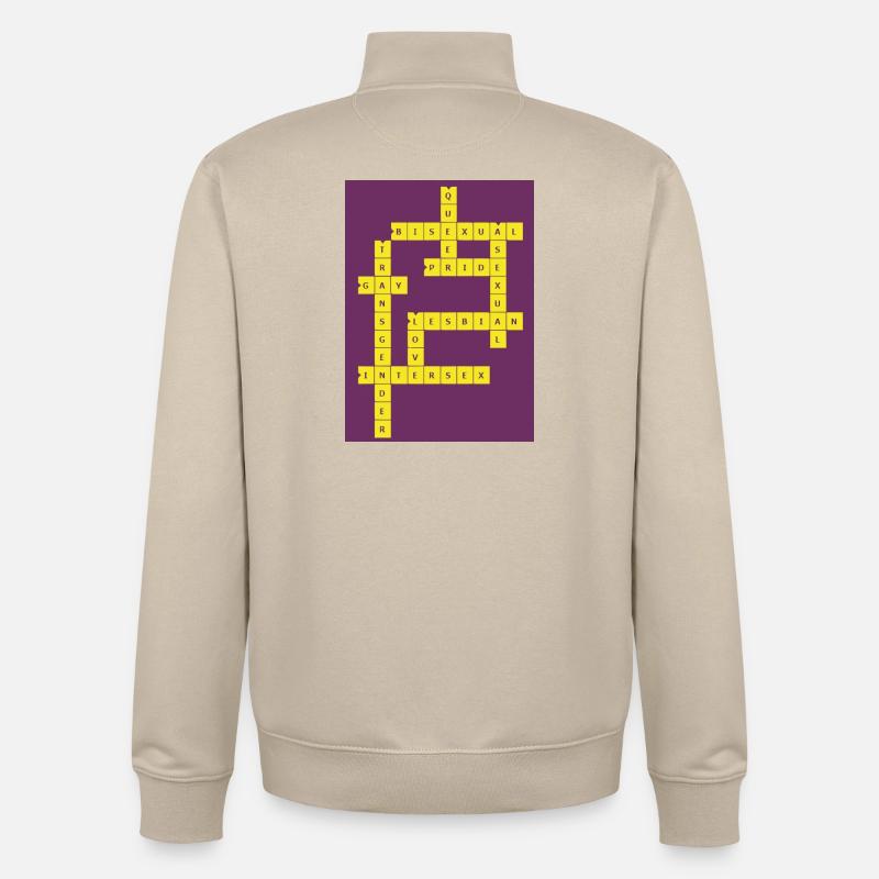 Kreuzworträtsel Divers - Unisex Organic Zip Sweatshirt von Stanley/Stella - Cremebeige