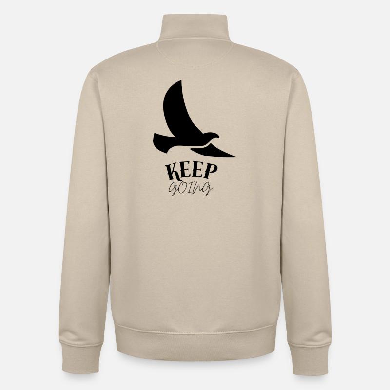 Keep_going - Sweat zippé unisexe en coton bio Stanley/Stella - beige crème