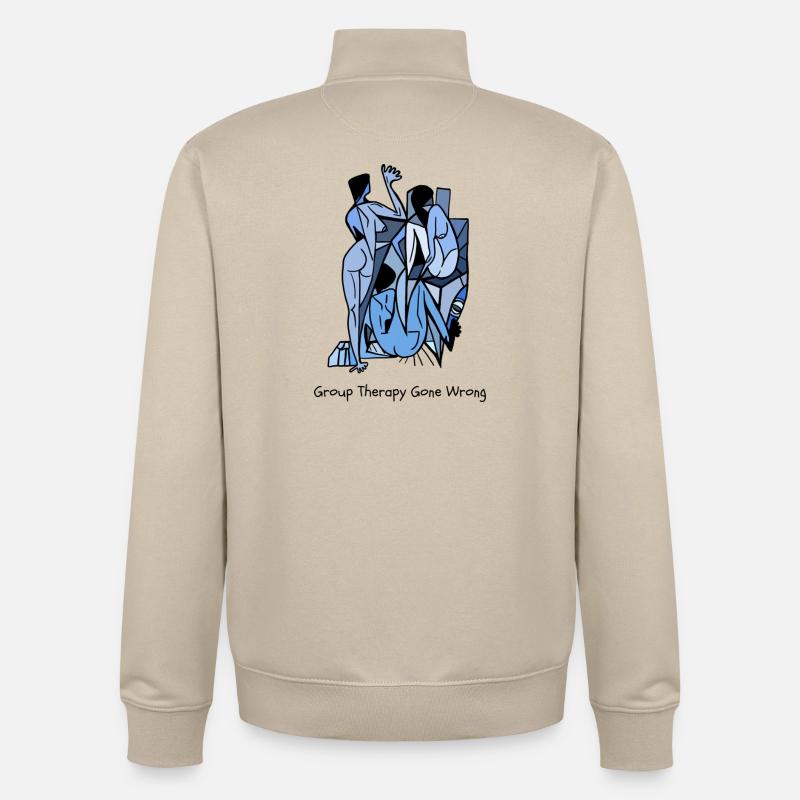Group Therapy Gone Wrong - Unisex Organic Zip Sweatshirt von Stanley/Stella - Cremebeige