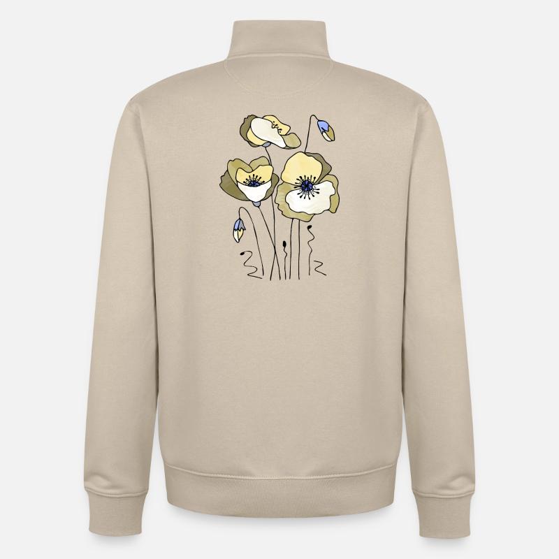 Blumen - Unisex Organic Zip Sweatshirt von Stanley/Stella - Cremebeige