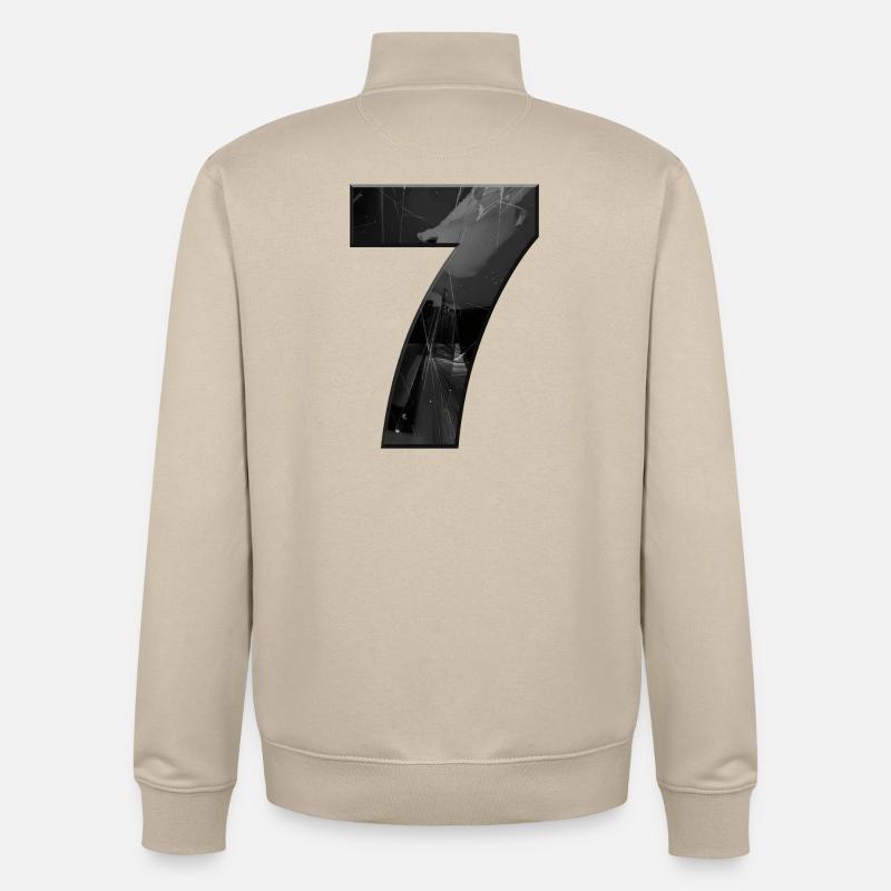 Schwarzgrau Sieben mit Splittern - Unisex Organic Zip Sweatshirt von Stanley/Stella - Cremebeige