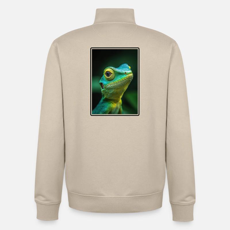 Eidechsen Eidechse - Unisex Organic Zip Sweatshirt von Stanley/Stella - Cremebeige