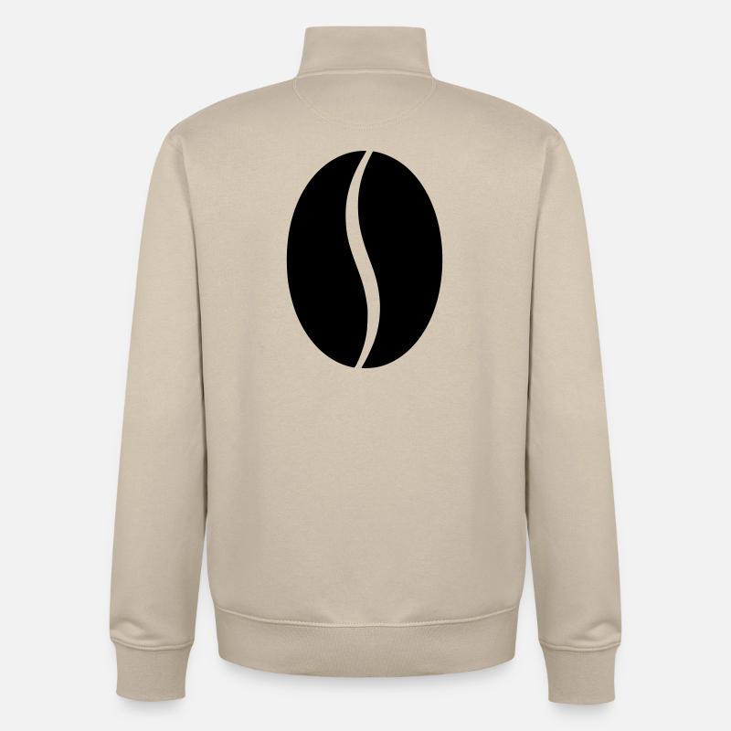 Silhouette du grain de café - Sweat zippé unisexe en coton bio Stanley/Stella - beige crème