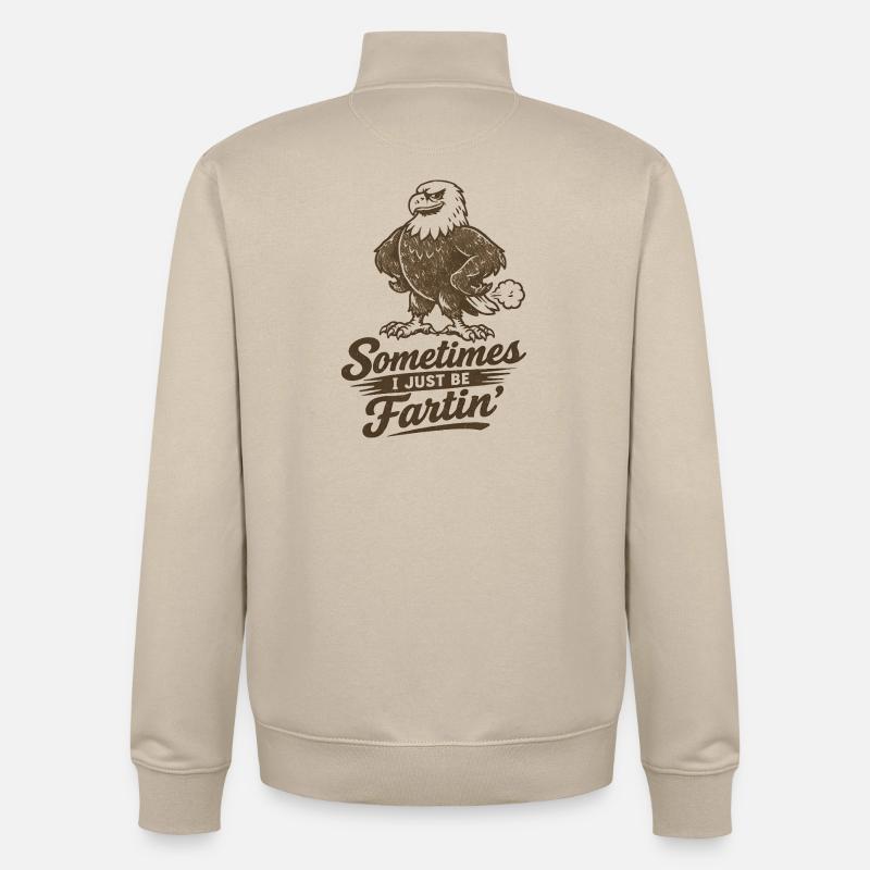 Parfois, je pète simplement. - Sweat zippé unisexe en coton bio Stanley/Stella - beige crème