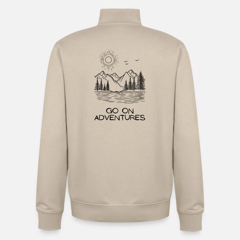 Black surface unique - Unisex Organic Zip Sweatshirt by Stanley/Stella - desert dust