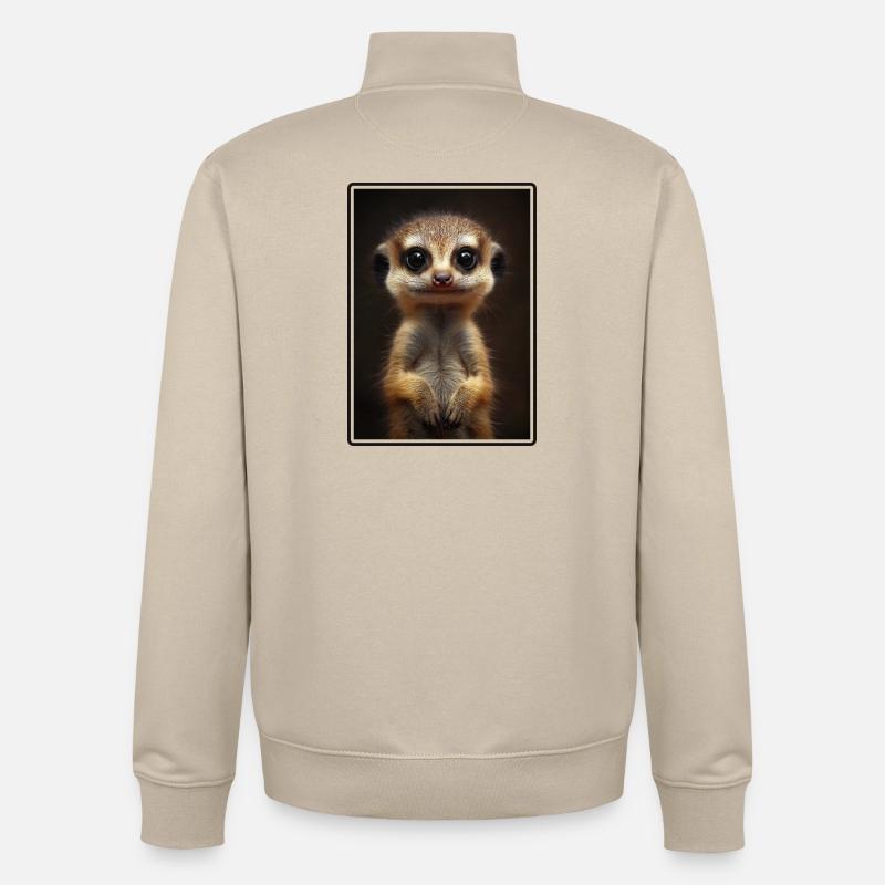 Suricate Erdmännchen - Sweat zippé unisexe en coton bio Stanley/Stella - beige crème