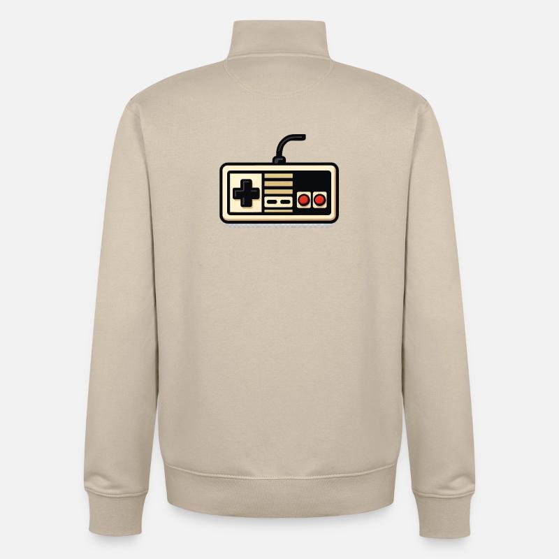 Retro-NES-Controller-Design - Unisex Organic Zip Sweatshirt von Stanley/Stella - Cremebeige