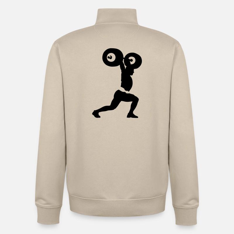 haltérophile - Sweat zippé unisexe en coton bio Stanley/Stella - beige crème