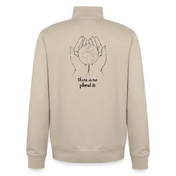 There is no planet b - Unisex Organic Zip Sweatshirt von Stanley/Stella - Cremebeige - Hinten - AI Model Male 185 dark (185cm)