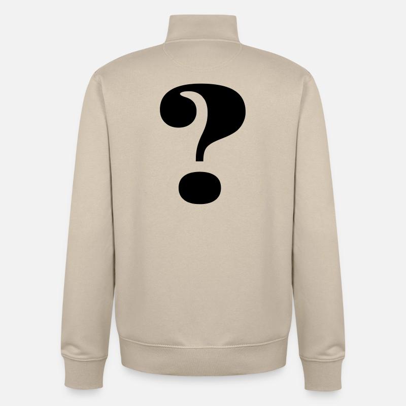 Grand point d’interrogation - Sweat zippé unisexe en coton bio Stanley/Stella - beige crème