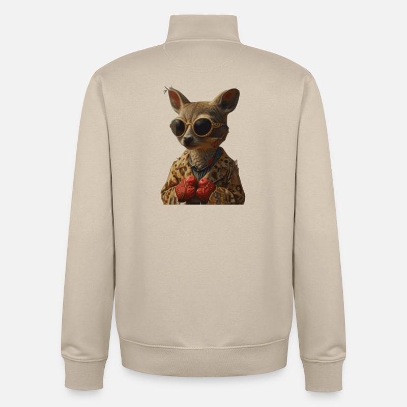Kangaroo1 - Unisex Organic Zip Sweatshirt von Stanley/Stella - Cremebeige