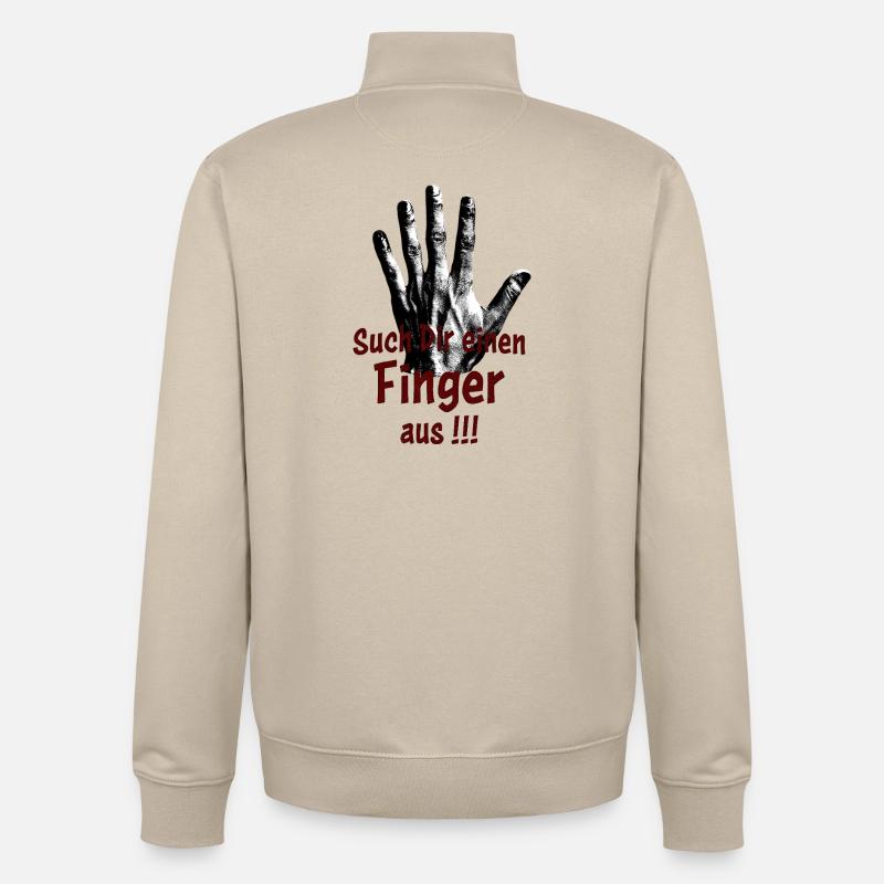 Such Dir einen Finger aus!!! - Unisex Organic Zip Sweatshirt von Stanley/Stella - Cremebeige