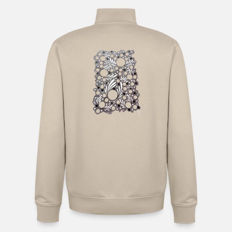 Leaf Blowing Lace Pattern - Unisex Organic Zip Sweatshirt by Stanley/Stella - desert dust