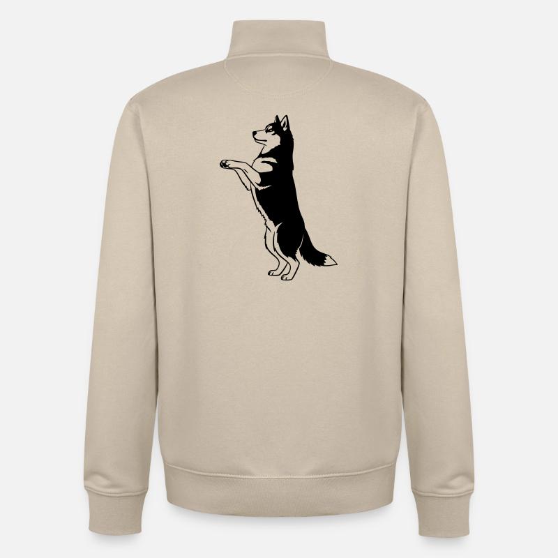 Stehender Hund Silhouette Vector - Unisex Organic Zip Sweatshirt von Stanley/Stella - Cremebeige