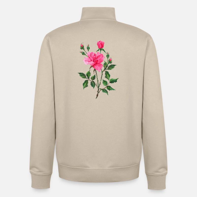 Fleur - Sweat zippé unisexe en coton bio Stanley/Stella - beige crème