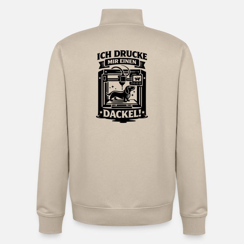 Teckel Teckel Imprimeur 3D Artisan - Sweat zippé unisexe en coton bio Stanley/Stella - beige crème