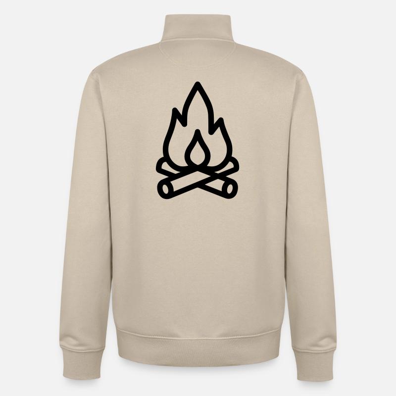 feu de camp - Sweat zippé unisexe en coton bio Stanley/Stella - beige crème