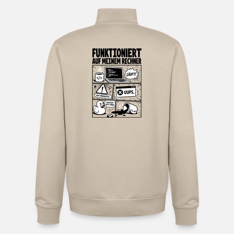 Läuft Coding Comic Design - Unisex Organic Zip Sweatshirt von Stanley/Stella - Cremebeige