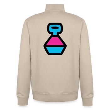  Retro Trinkflasche 90er Pop Art - Unisex Organic Zip Sweatshirt von Stanley/Stella - Cremebeige - Hinten - AI Model Male 185 dark (185cm)