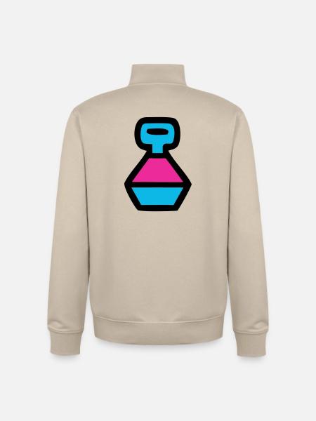 Retro Water Bottle 90s Pop Art - Unisex Organic Zip Sweatshirt by Stanley/Stella - desert dust
