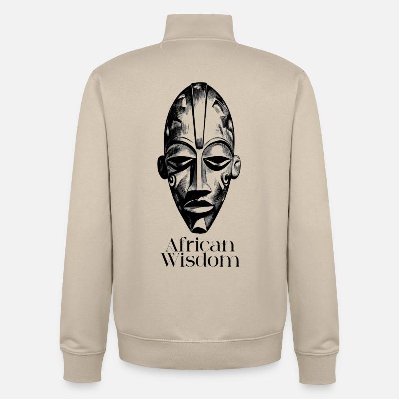 African_wisdom_ - Sweat zippé unisexe en coton bio Stanley/Stella - beige crème