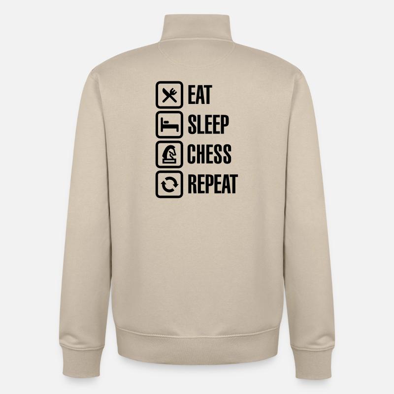 Eat Sleep Chess Repeat - Unisex Organic Zip Sweatshirt von Stanley/Stella - Cremebeige