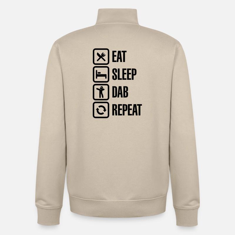 Eat - Sleep - The Dab - Repeat (Dabbing) - Unisex Organic Zip Sweatshirt von Stanley/Stella - Cremebeige