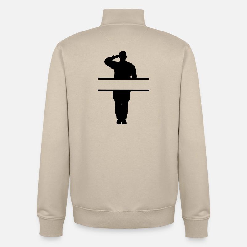 Bannière de salutation de respect - Sweat zippé unisexe en coton bio Stanley/Stella - beige crème