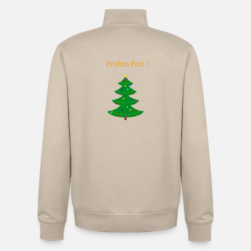 Arbre de Noël Joyeux Noël - Sweat zippé unisexe en coton bio Stanley/Stella - beige crème