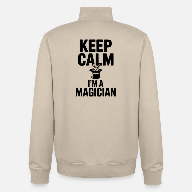 Bleib ruhig, ich bin ein Zauberer - Unisex Organic Zip Sweatshirt von Stanley/Stella - Cremebeige
