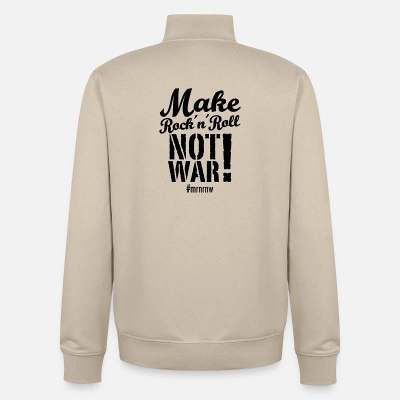 Make Rock´n´Roll Not War 2025-Version - Unisex Organic Zip Sweatshirt von Stanley/Stella - Cremebeige