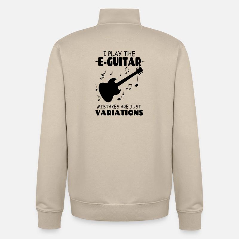I_PlayThe_E Guitar_Mistakes_Are_Just_Variations - Sweat zippé unisexe en coton bio Stanley/Stella - beige crème