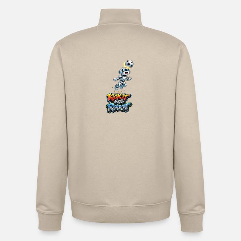 Header Robot - Unisex Organic Zip Sweatshirt by Stanley/Stella - desert dust