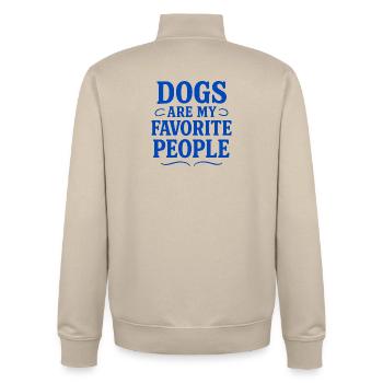Dogs Are My Favorite People - Unisex Organic Zip Sweatshirt by Stanley/Stella - desert dust - Back - AI Model Male 185 dark (185cm)