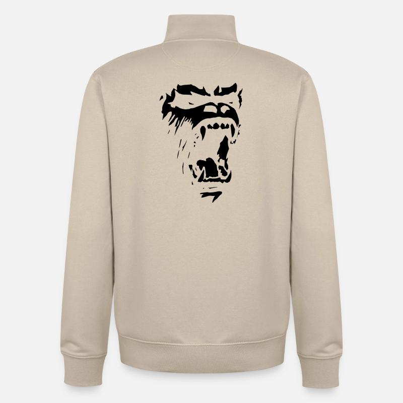 Gorilla - Sweat zippé unisexe en coton bio Stanley/Stella - beige crème