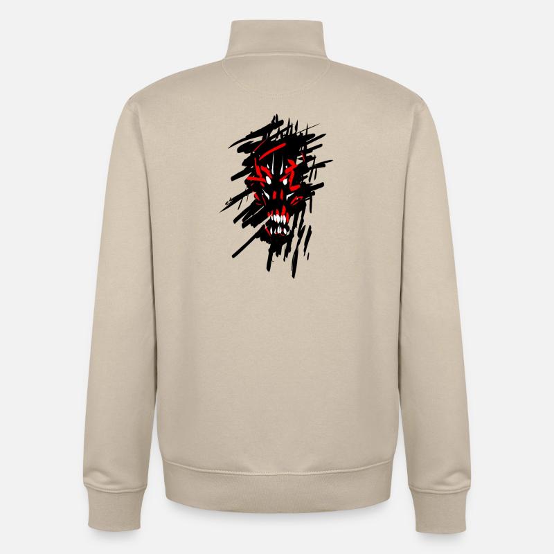 Devil horror graffiti - Unisex Organic Zip Sweatshirt by Stanley/Stella - desert dust